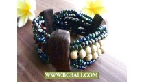 Beads Wood Stretch Bracelet Ethnic Design